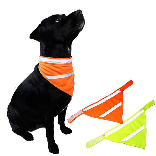 2-Pack Dog Bandanas Reflective Dog Scarf Dog Bandana Cat Yellow&Orange M My Store