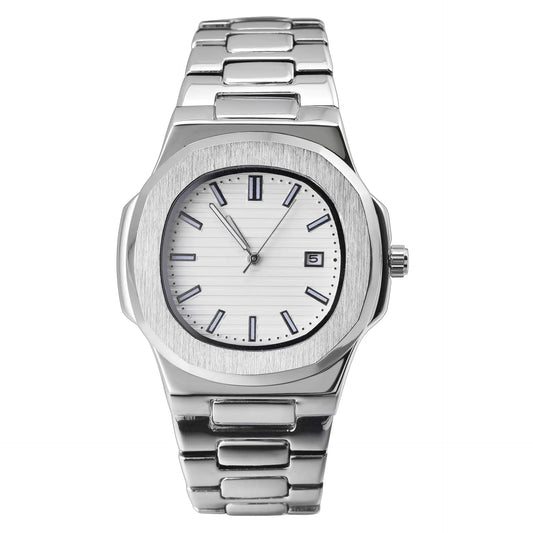 BARAMON Wrist Watches for Men Nautilus Stainless Steel Quartz Movement Date Luxury Style Mens Luminous Hands Casual Business Watches My Store